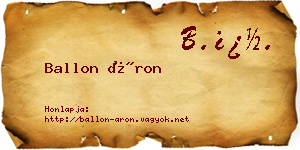 Ballon Áron névjegykártya