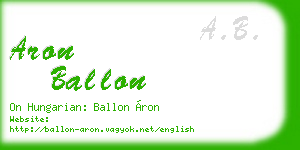 aron ballon business card