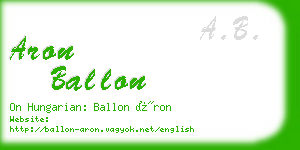 aron ballon business card